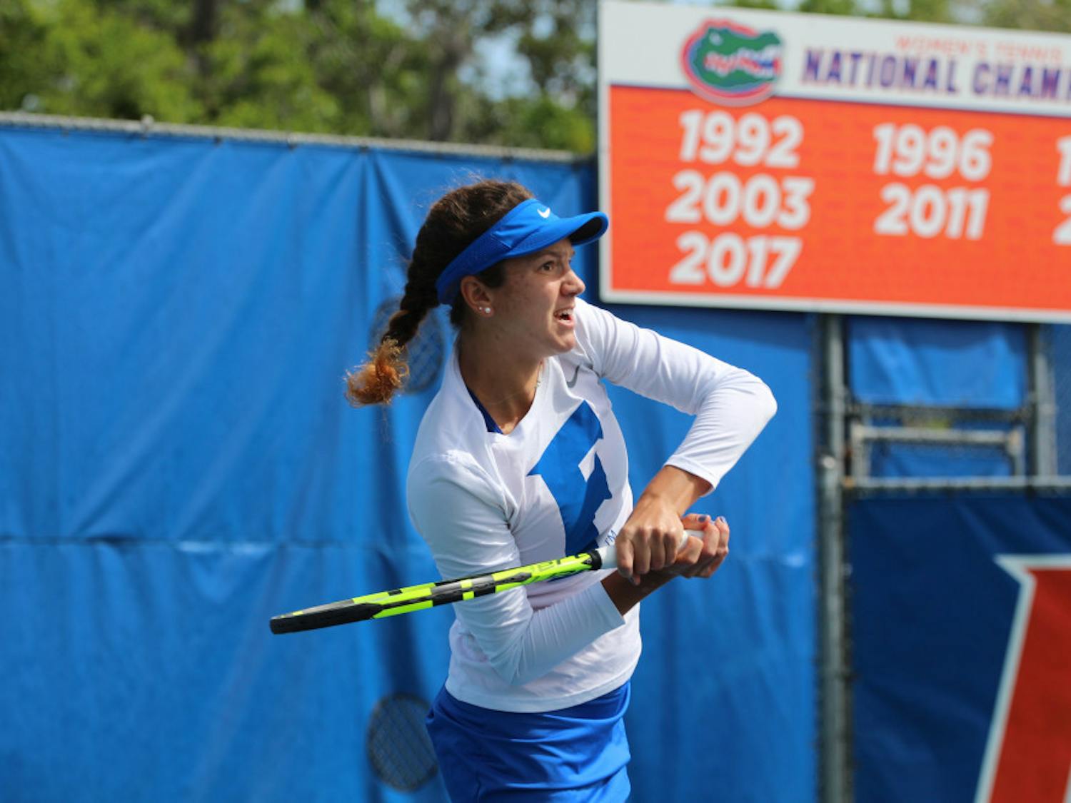 Senior Anna Danilina beat the No. 6 women's tennis player in the NCAA 6-2, 6-0 on Saturday in Florida's regular-season finale against Vanderbilt. 
