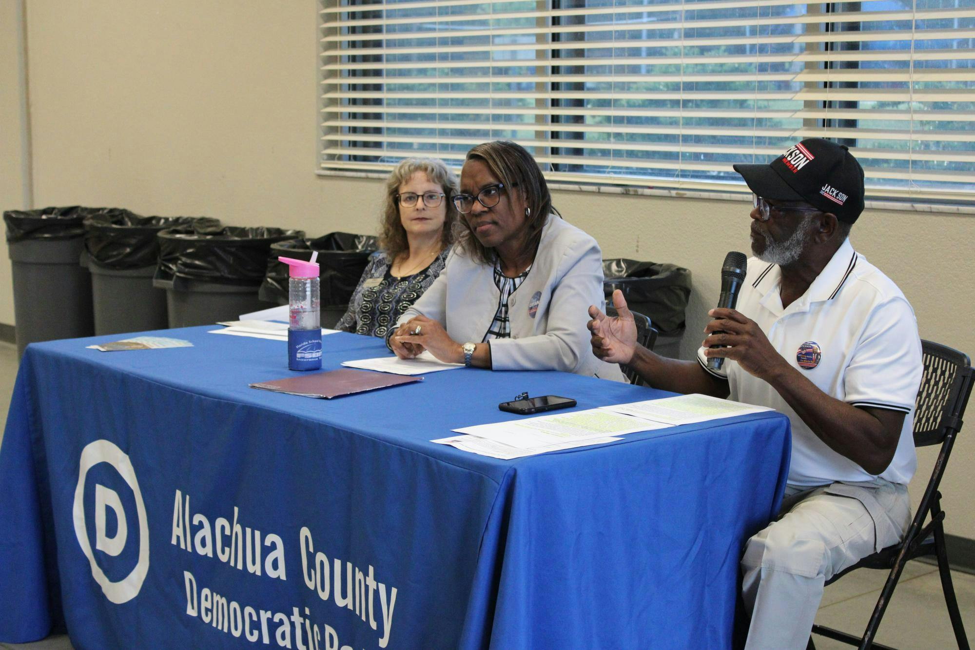 Charlie Ray Jackson, Democratic candidate for Alachua County Commission District 2, presents his campaign plans during the County Commission Forum on Tuesday, July 7, 2026.