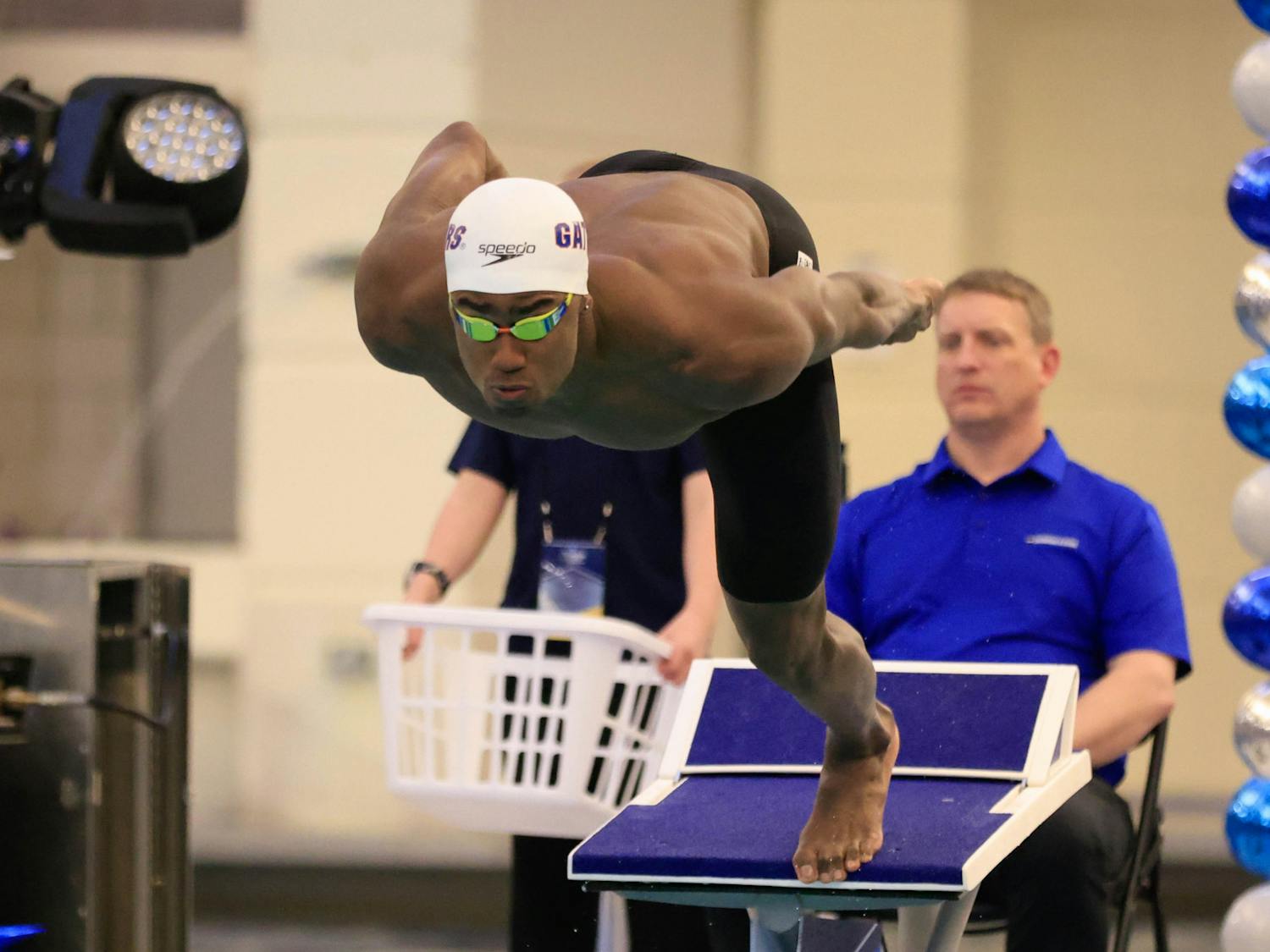 Florida freshman Joshua Liendo competes in a swimming event.