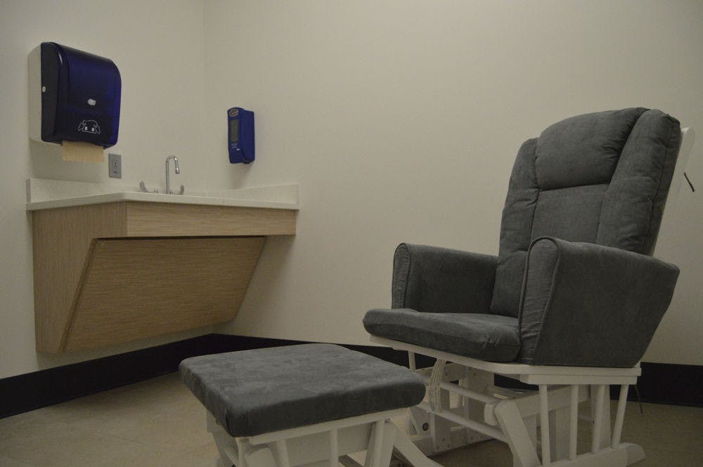 Pictured is the recently opened lactation room at Library West, located on the second floor on the east side. The library plans to add paintings and rugs to the room.