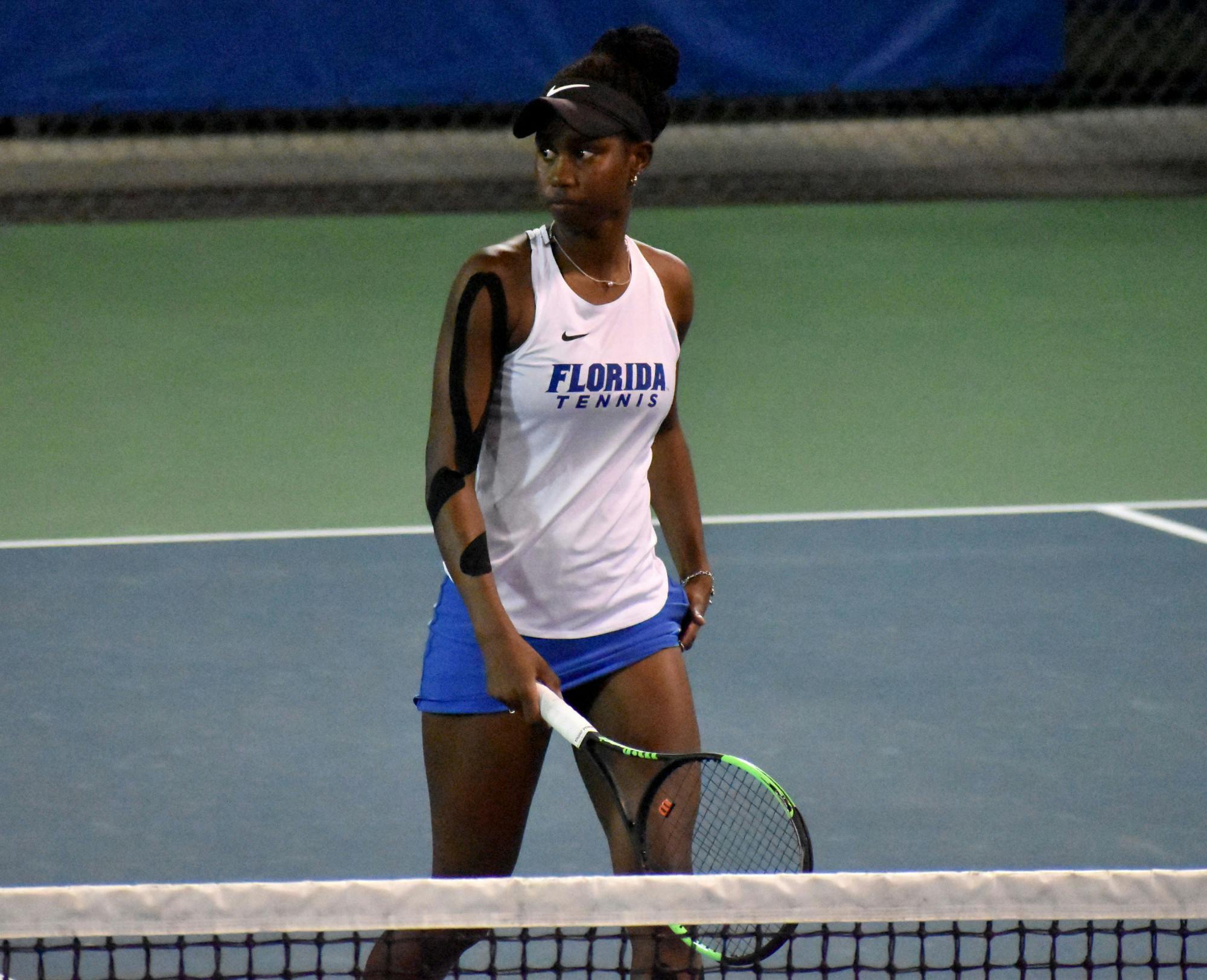 Florida senior Marlee Zein on the court during a match against UCF on Feb. 9, 2021. The No. 16 Gators surpassed Vanderbilt on the road Sunday, 6-1.