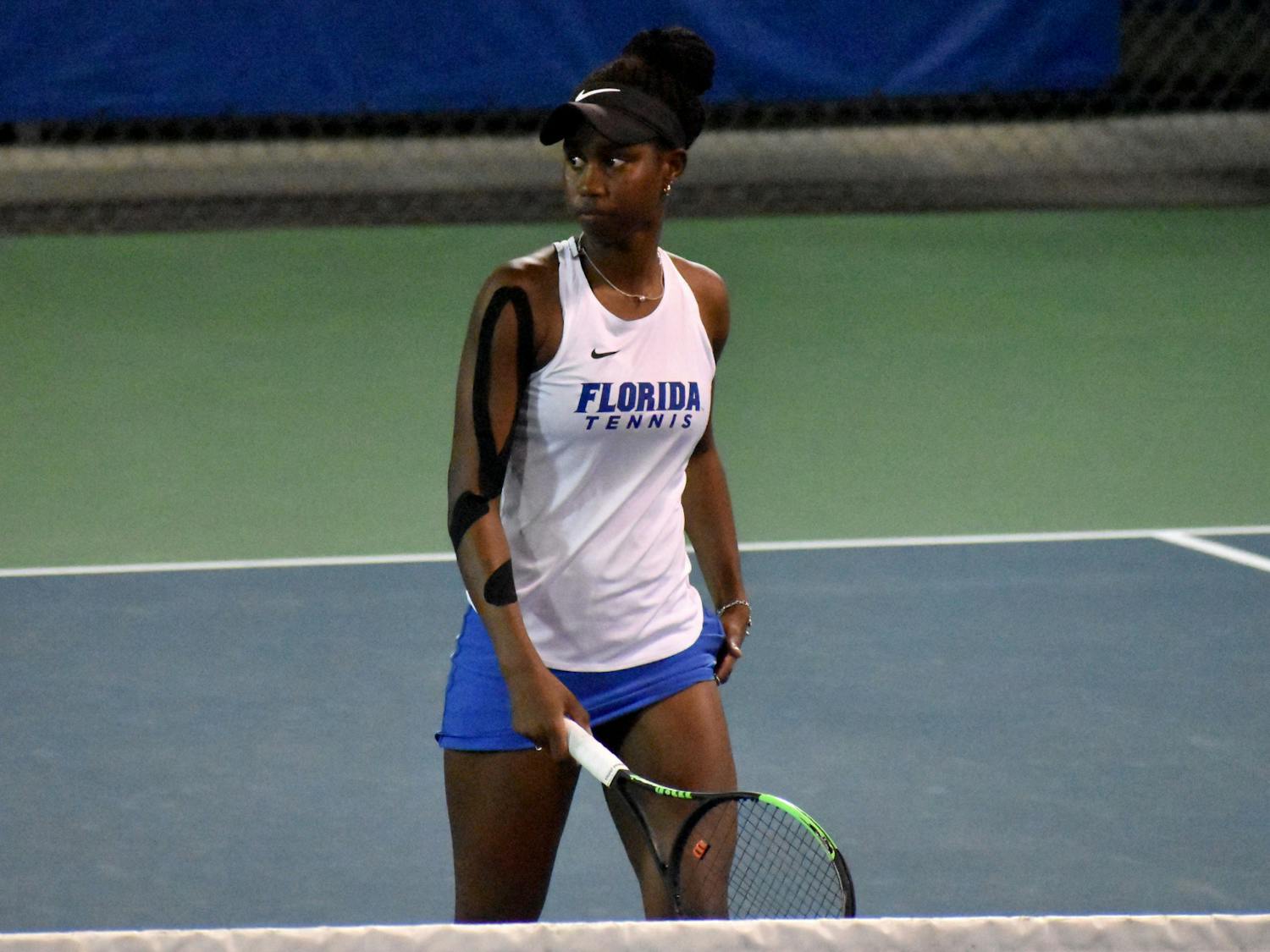 Florida senior Marlee Zein on the court during a match against UCF on Feb. 9, 2021. The No. 16 Gators surpassed Vanderbilt on the road Sunday, 6-1.