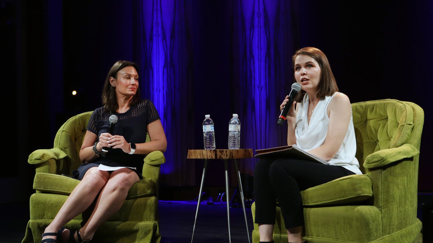 Florida Commissioner of Agriculture Nikki Fried discusses the democratic platform for reproductive rights with congressional nominee Danielle Hawk in Gainesville, Saturday, Sept. 24, 2022.