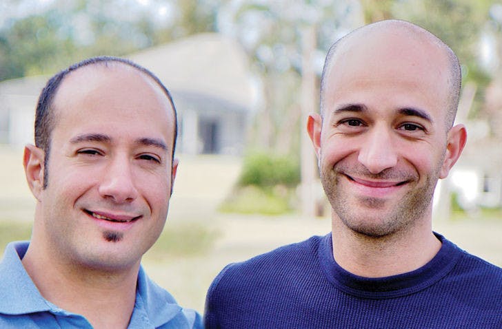 Melbourne Beach natives and UF graduates Vinnie, left, and Joe Taranto’s commercial, “Fetch,” is one of the top five videos in the seventh annual Doritos Crash the Super Bowl contest.