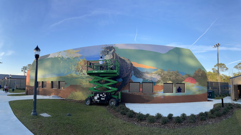 The mural took Ernesto Maranje about one week to complete.