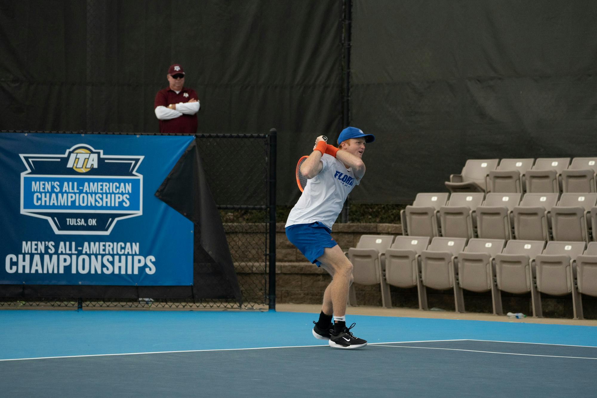 Freshman Jonah Braswell competes at the ITA All-American Championships, which concluded play Oct. 8. 