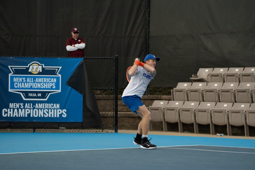 <p>Freshman Jonah Braswell competes at the ITA All-American Championships, which concluded play Oct. 8. </p><p><br/></p>