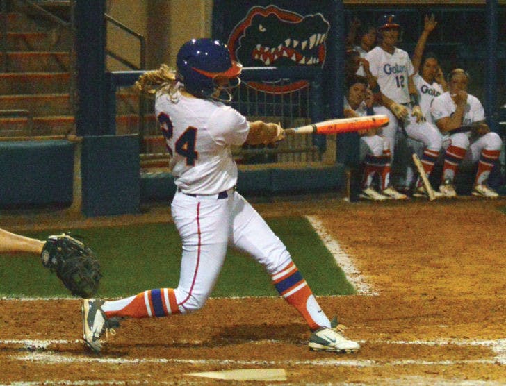 Kirsti Merritt bats against Florida’s 6-0 win against Jacksonville on Feb. 19 at Katie Seashole Pressly Stadium.