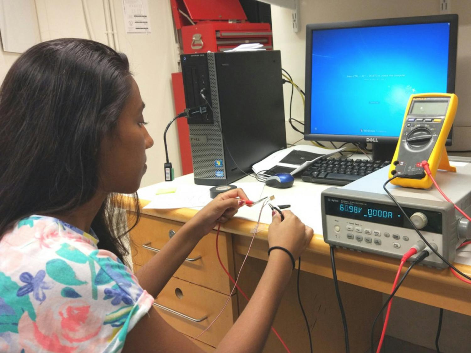 Sidhika Balachandar learns to manipulate superconductors in her award-winning project. Balachandar is a finalist for the Regeneron Science Talent Search. 