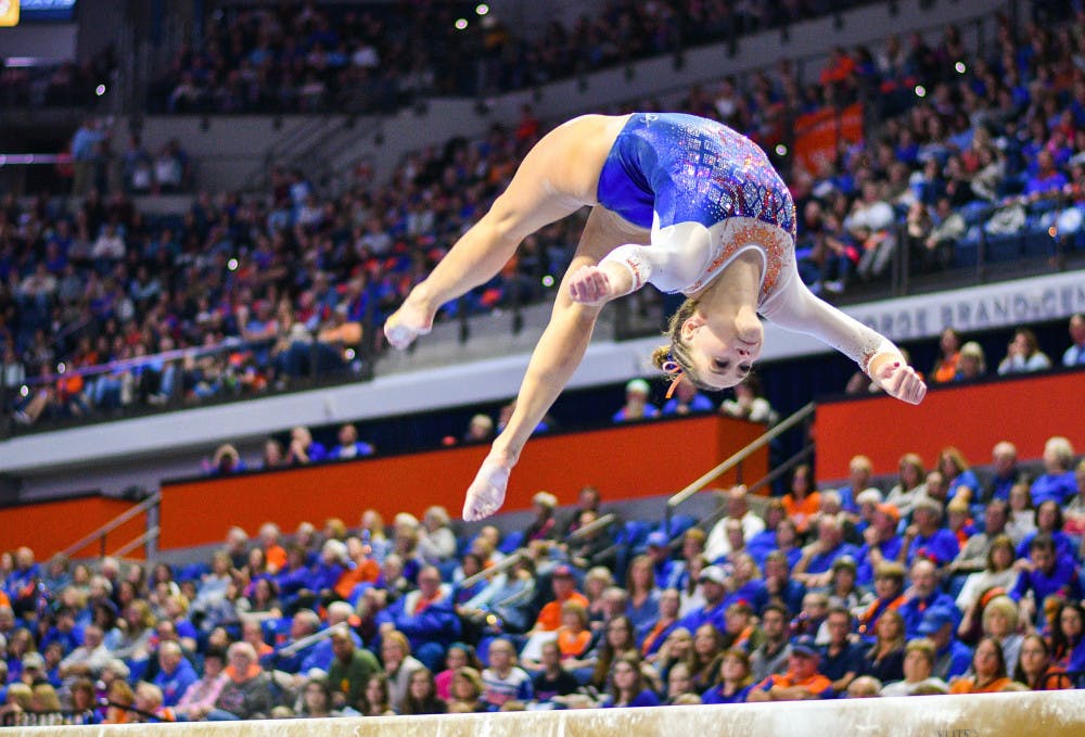 <p dir="ltr"><span>UF gymnast Rachel Gowey scored a meet-high 9.925 on the beam against LSU.</span></p><p><span> </span></p>