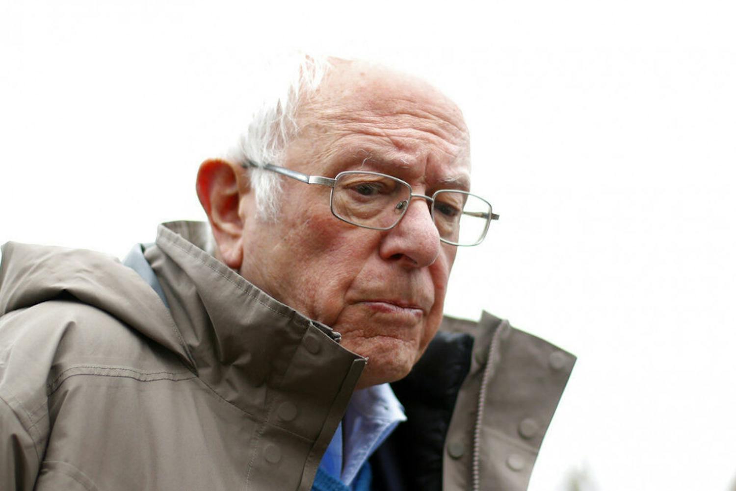 FILE - In this March 10, 2020, file photo Democratic presidential candidate Sen. Bernie Sanders, I-Vt., visits outside a polling location at Warren E. Bow Elementary School in Detroit. (AP Photo/Paul Sancya, File)