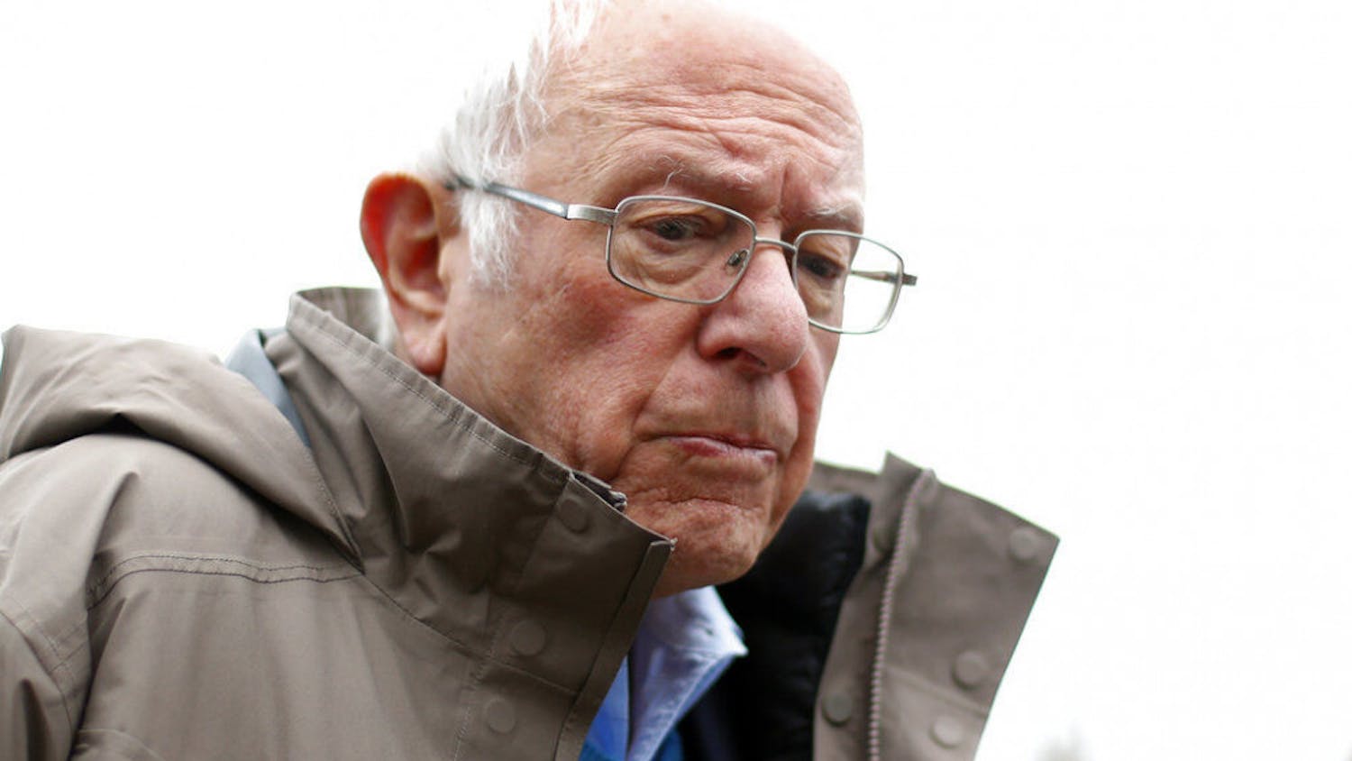 FILE - In this March 10, 2020, file photo Democratic presidential candidate Sen. Bernie Sanders, I-Vt., visits outside a polling location at Warren E. Bow Elementary School in Detroit. (AP Photo/Paul Sancya, File)