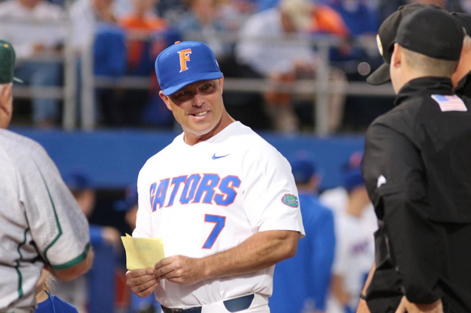 Kevin O&#x27;Sullivan before a weekend series with Missouri in 2021. The Gators head coach earned his 600th career win in a Saturday night bout with the Alabama Crimson Tide.