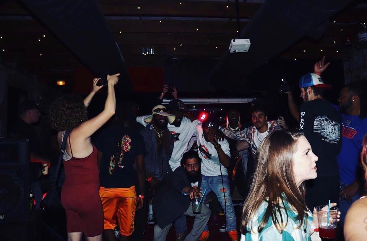 Artist Danny B emcees a Muck City Showcase in front of an electric crowd Saturday, April 23, 2022 at the Fox Lounge.