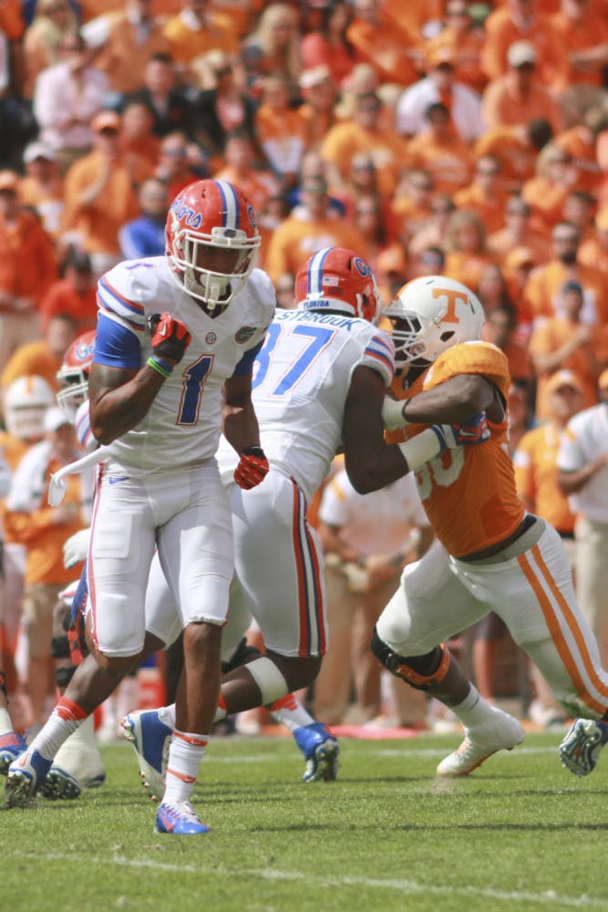 Quinton Dunbar runs a route during Florida's 10-9 win against Tennessee on Saturday at Neyland Stadium.