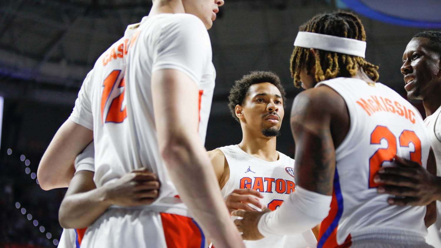 Florida's 2021-22 men's basketball team, pictured during a Nov. 14 game against Florida State