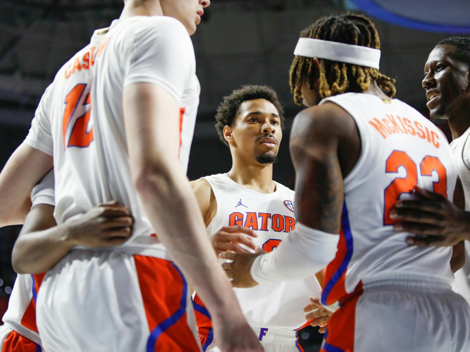 Florida's 2021-22 men's basketball team, pictured during a Nov. 14 game against Florida State