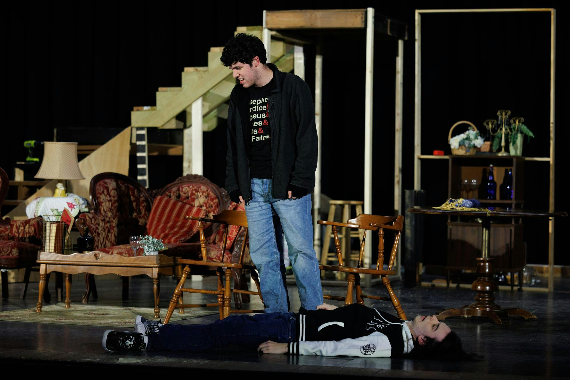 Students at Buchholz High School reherse Arsenic and Old Lace on Thursday, Jan. 15, 2026.