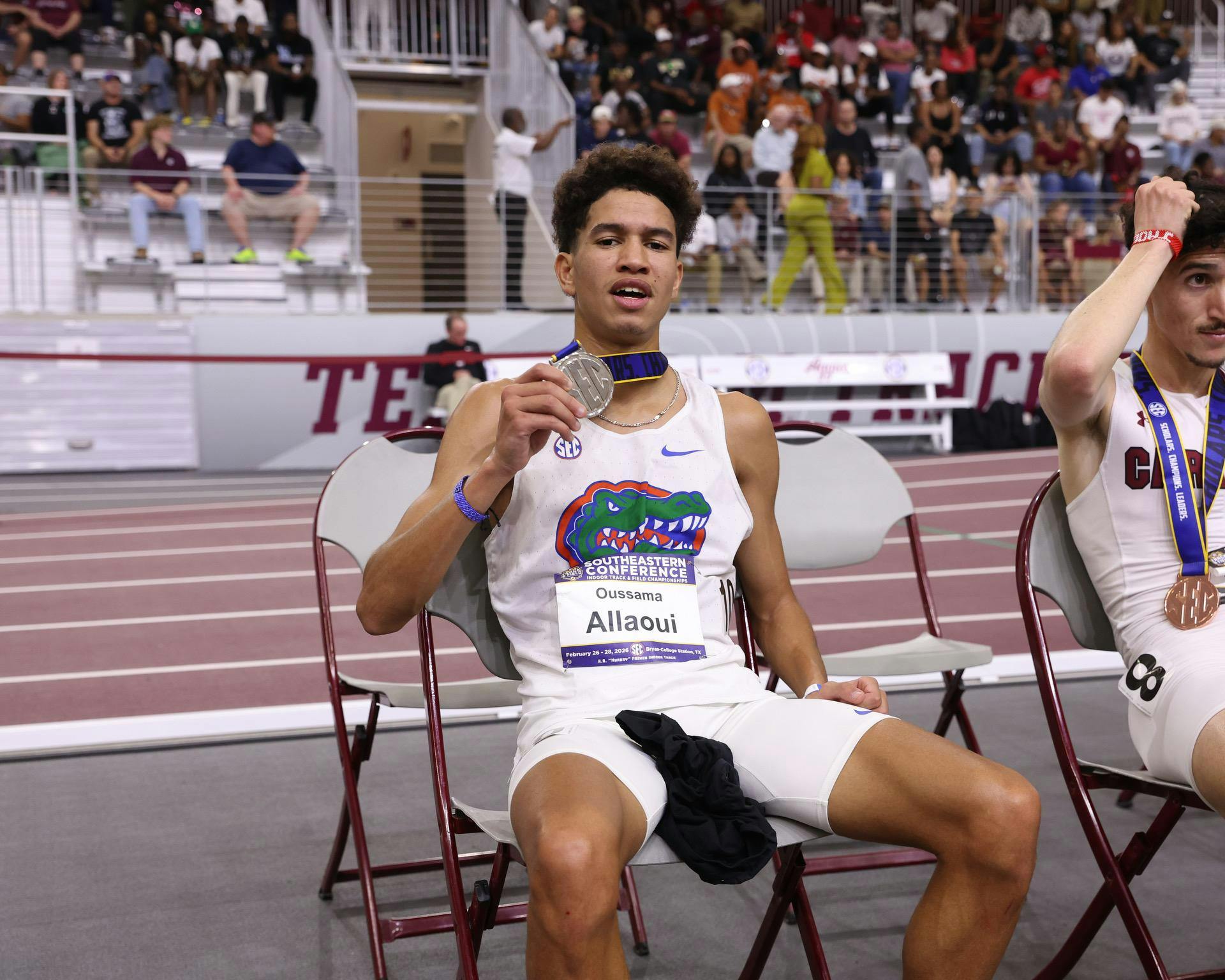 Oussama Allaoui during the 2026 SEC Indoor Track & Field Championship on Saturday, February 28, 2026 at RA "Murrary" Fasken '38 Indoor Track & Field at Texas A&M University in College Station, Texas / UAA Communications photo by Dylan Cannella