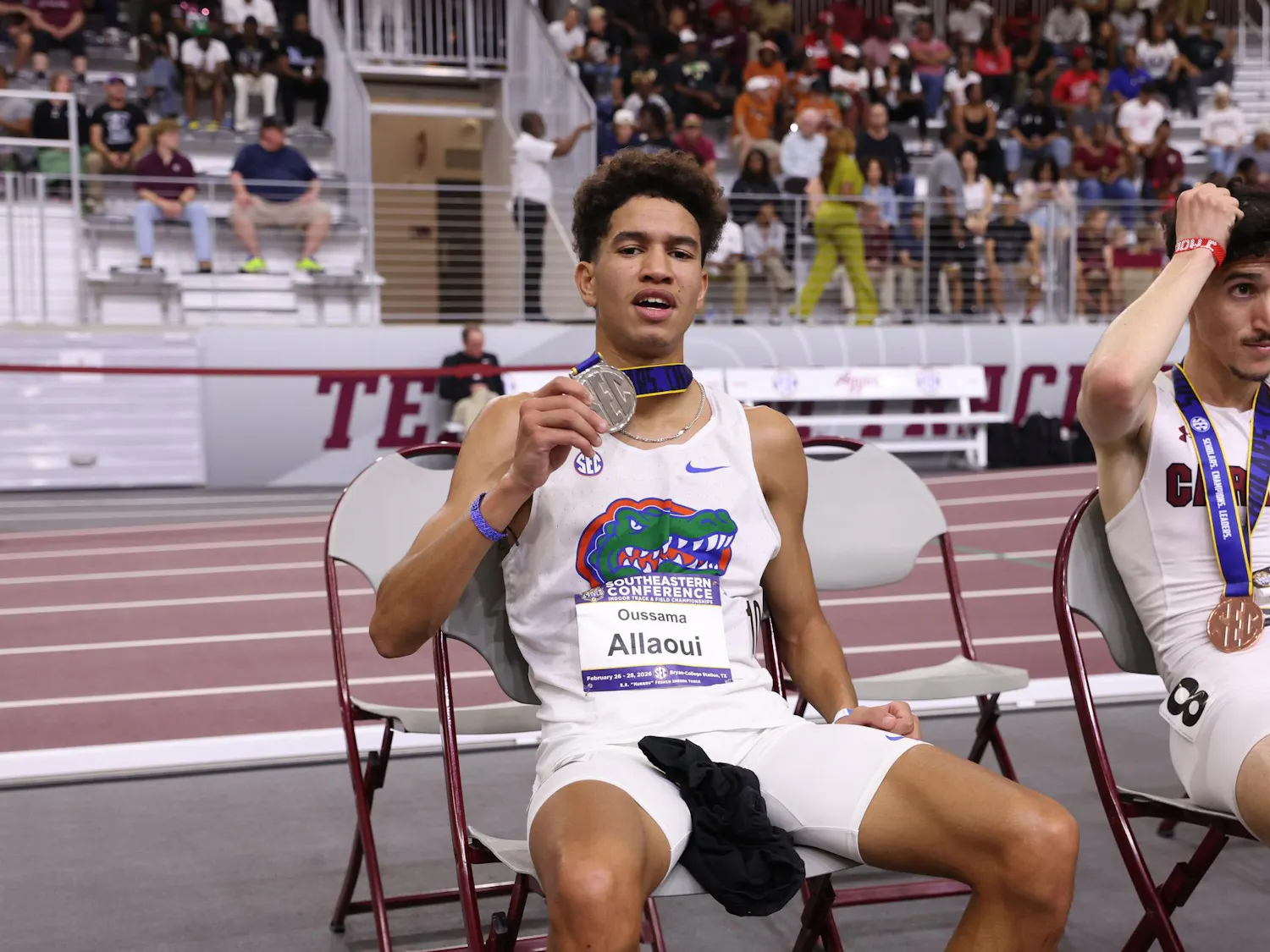 Oussama Allaoui during the 2026 SEC Indoor Track & Field Championship on Saturday, February 28, 2026 at RA "Murrary" Fasken '38 Indoor Track & Field at Texas A&M University in College Station, Texas / UAA Communications photo by Dylan Cannella
