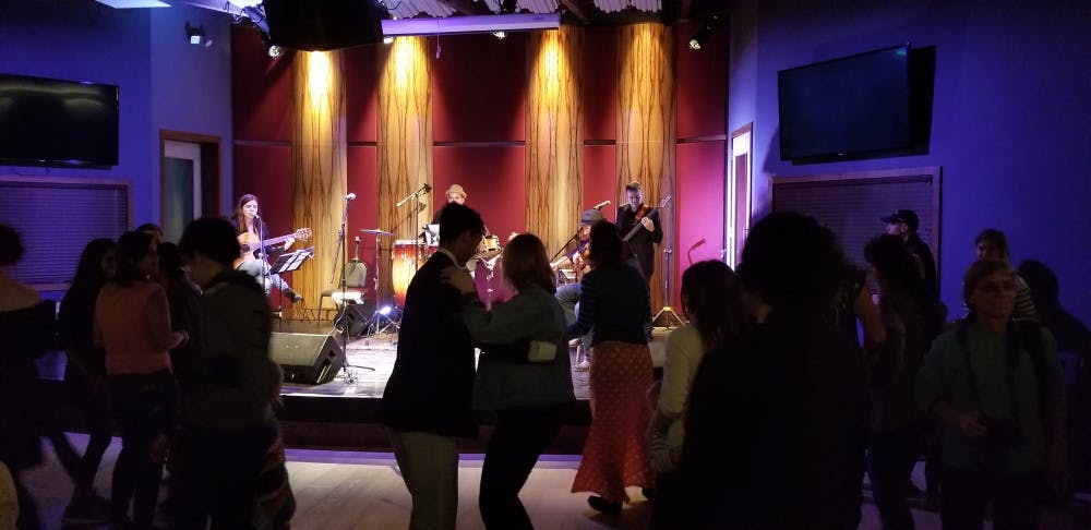 On Sunday, people danced in support of hurricane recovery efforts in Puerto Rico. 