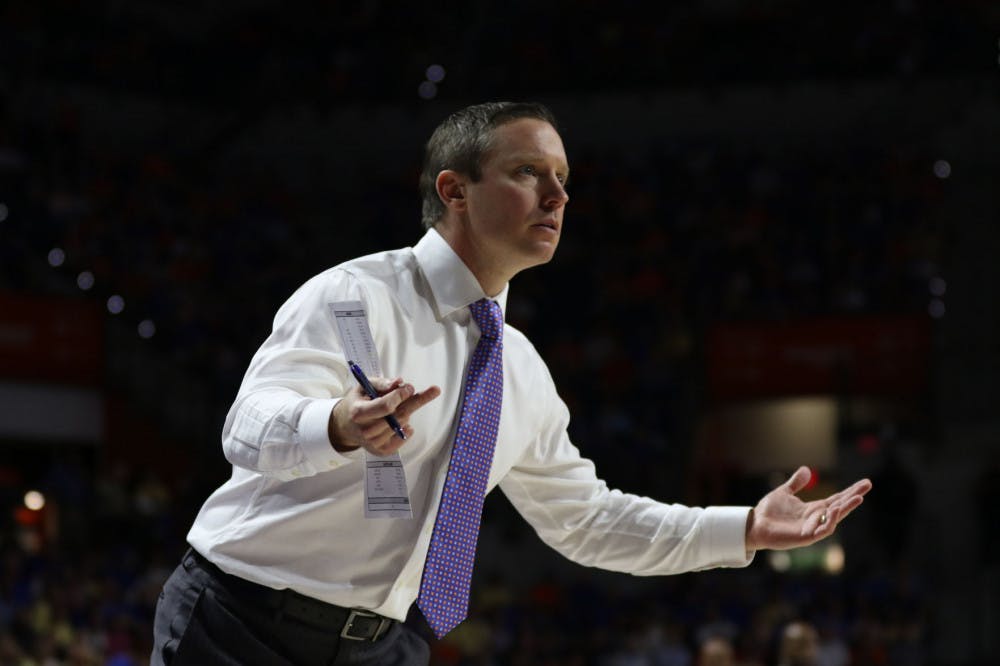 Florida coach Mike White and the Gators lost their final three games of the regular season and finished 17-14. UF plays Arkansas in the SEC Tournament in Nashville, Tennessee, on Thursday.
&nbsp;