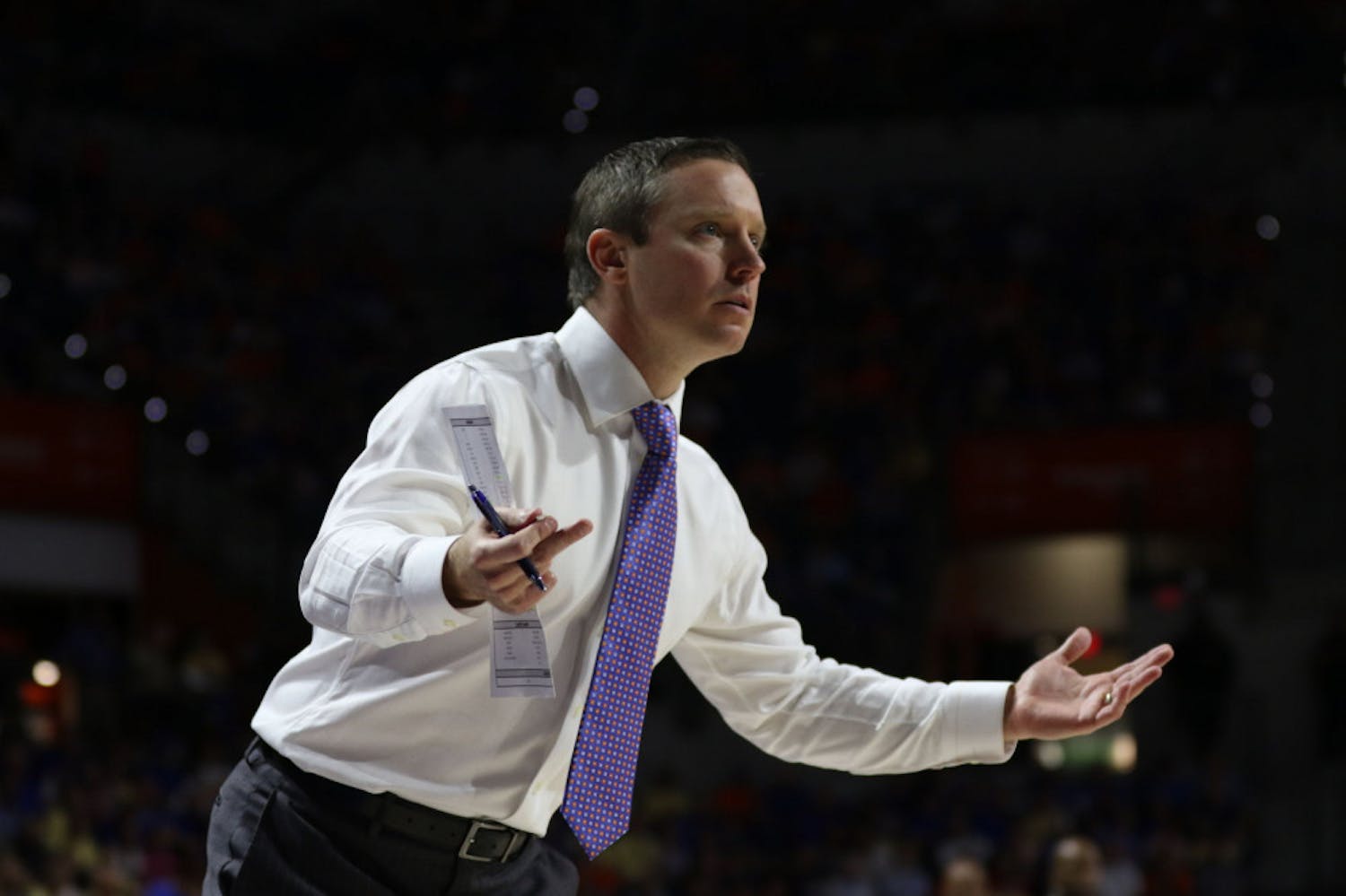 Florida coach Mike White and the Gators lost their final three games of the regular season and finished 17-14. UF plays Arkansas in the SEC Tournament in Nashville, Tennessee, on Thursday.
&nbsp;
