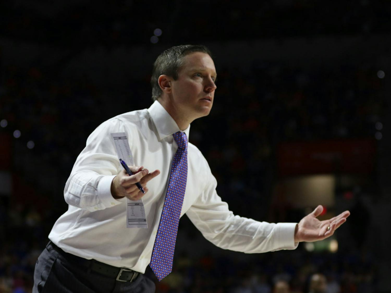 Florida coach Mike White and the Gators lost their final three games of the regular season and finished 17-14. UF plays Arkansas in the SEC Tournament in Nashville, Tennessee, on Thursday.
