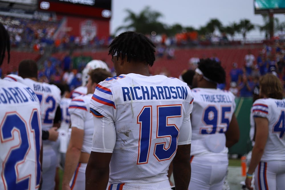 Florida's Anthony Richardson stands on the sideline during the Gators' Sept. 11 game against South Florida.