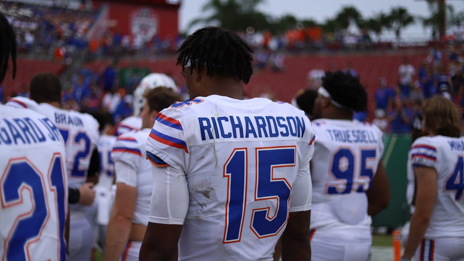 Florida's Anthony Richardson stands on the sideline during the Gators' Sept. 11 game against South Florida.