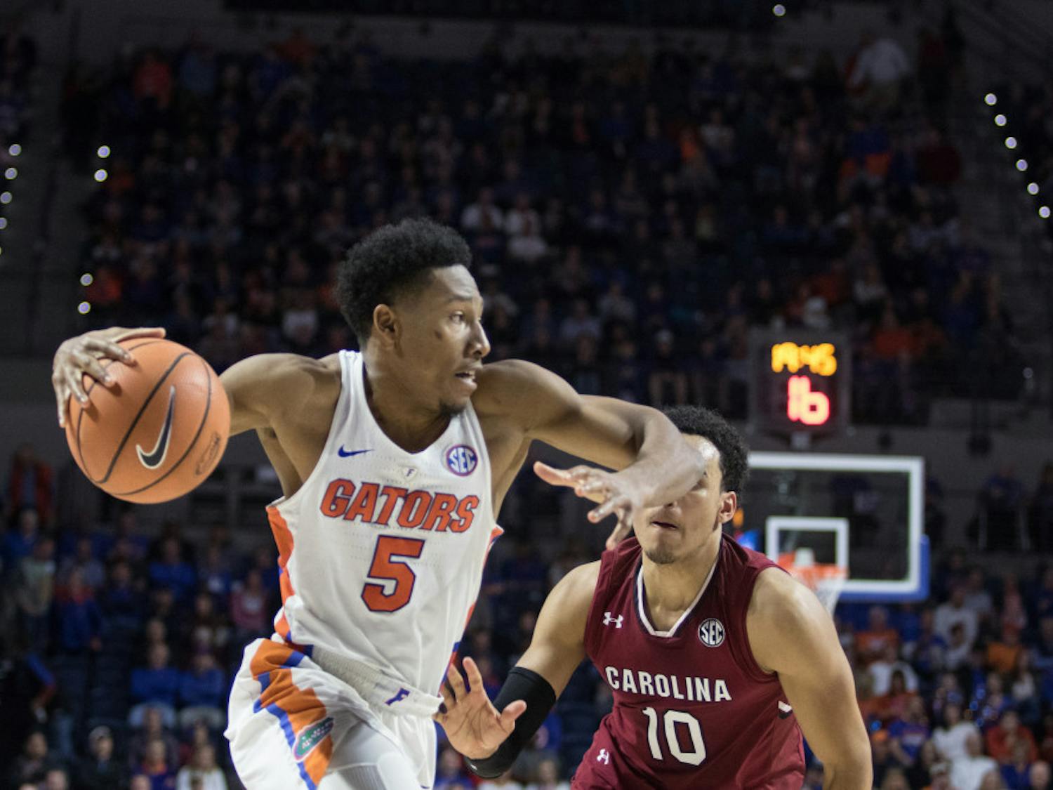 Florida guard KeVaughn Allen scored nine points against Georgia on Tuesday. After leading UF in scoring last season, Allen has fallen into a lesser role behind transfers Jalen Hudson and Egor Koulechov.