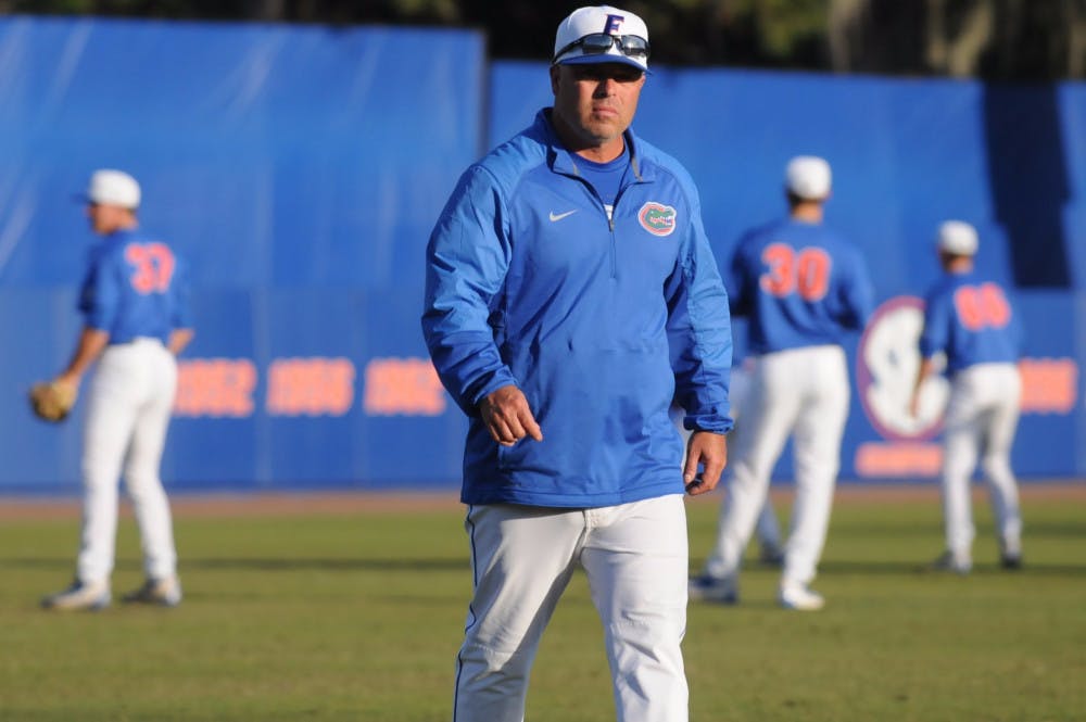<p>Coach Kevin O'Sullivan and the Gators dropped their first home game since March 23 in an 8-4 loss against Jacksonville Tuesday night. “We’ve gotta clean up some mistakes,” O'Sullivan said. </p>