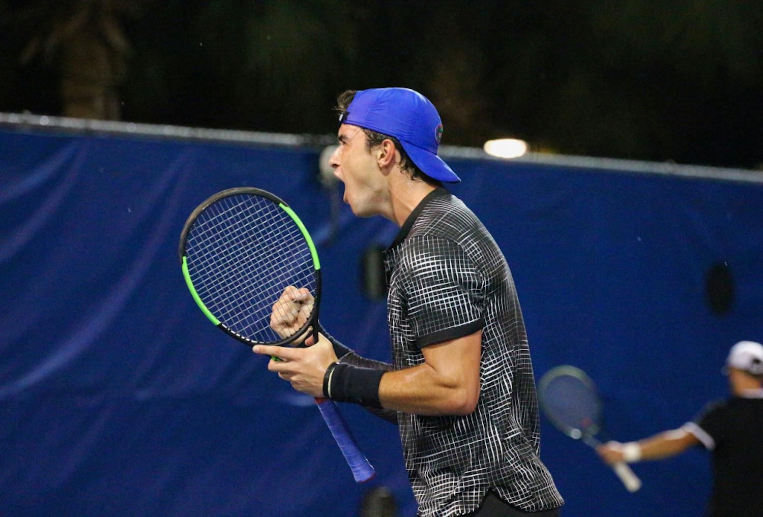 Junior McClain Kessler helped win the doubles point en route to the Gators' sweep of Kentucky on Friday. 