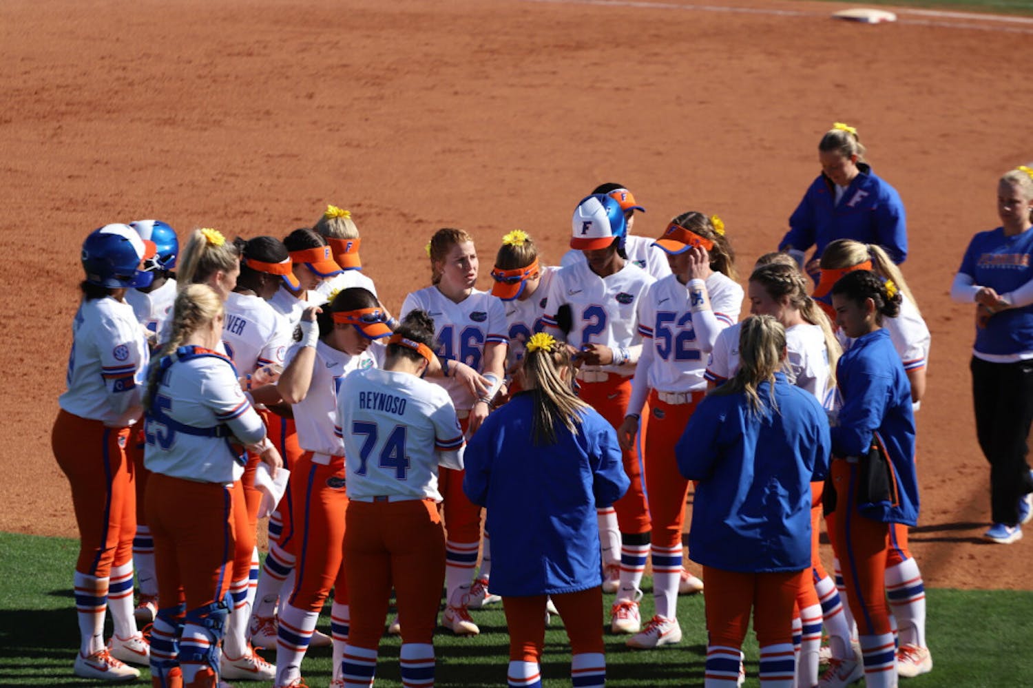 Florida softball team before its series against the Ragin' Cajun's this year. Lorenz&nbsp;will return to the program this year as a volunteer assistant coach.&nbsp;