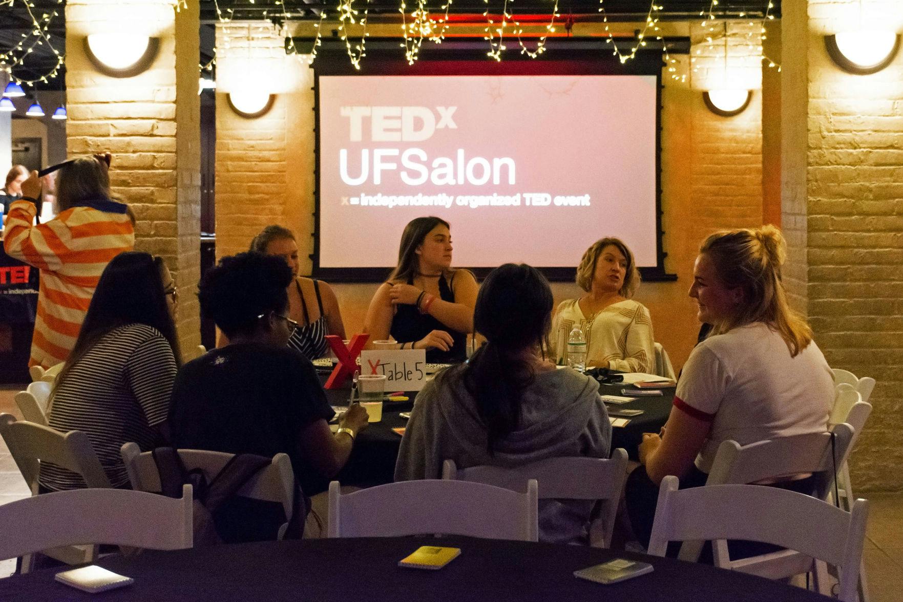 UF students and Gainesville community members gather Tuesday evening to discuss inclusivity at TEDxUF's first salon of the semester, titled "Who Tells the Story".&nbsp;