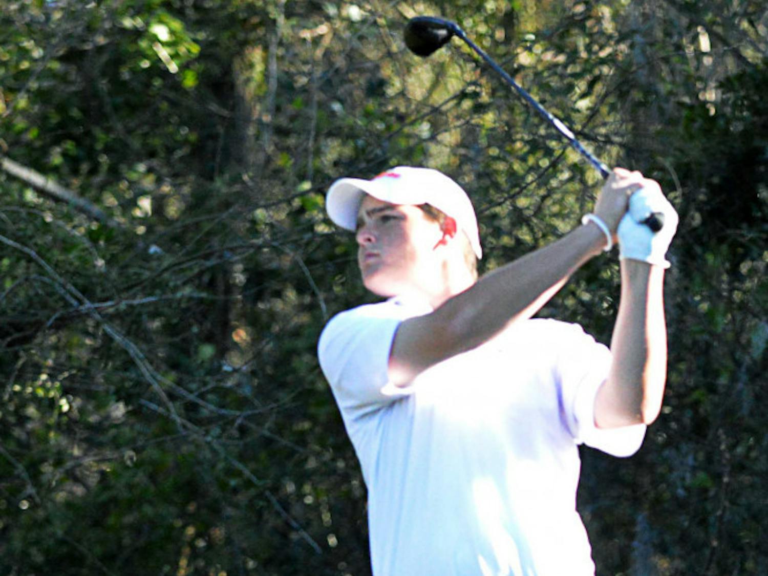 Ryan Orr tees off on Day 2 of the SunTrust Gator Invitational on Feb. 16 at the Mark Bostick Golf Course.