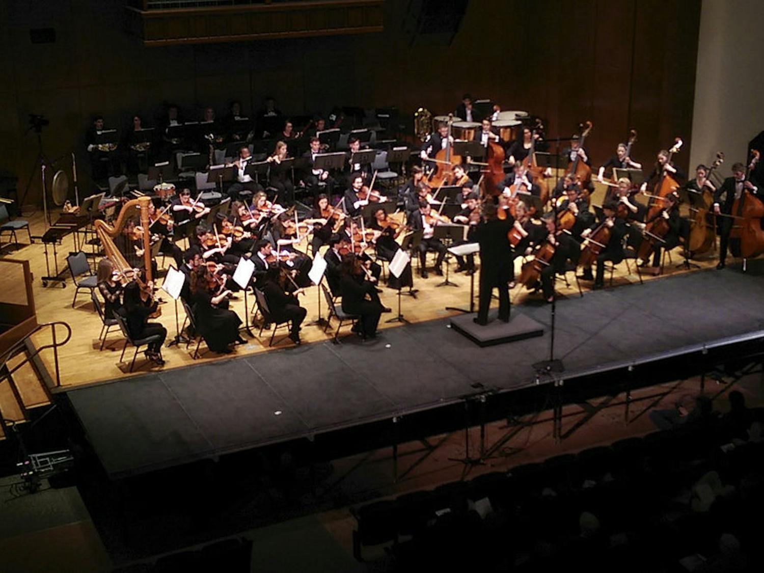 In the University Auditorium, February 5th, the University of Florida Symphony Orchestra performing their 47th annual Concerto Competition Winners concert.
