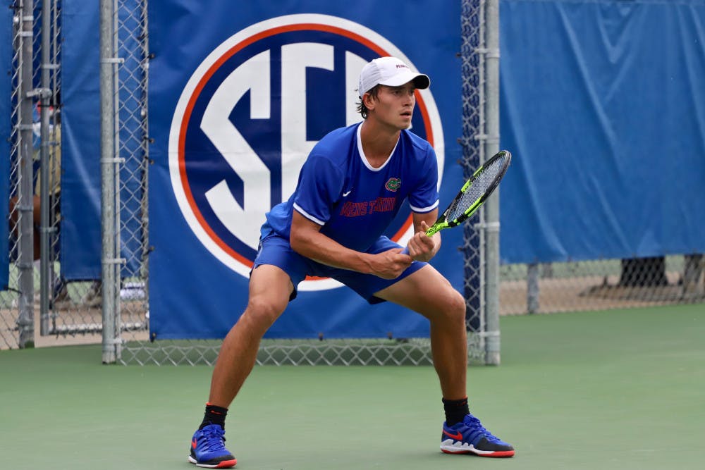 <p>Brian Berdusco at the ITA Tournament in Gainesville last season. This year, the Gators will play in three SEC-only invites.</p>