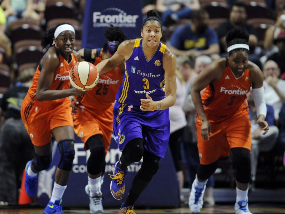 <p>Candace Parker of the Los Angeles Spark is one of six WNBA players to be paid the league's highest salary of $113,500. </p>