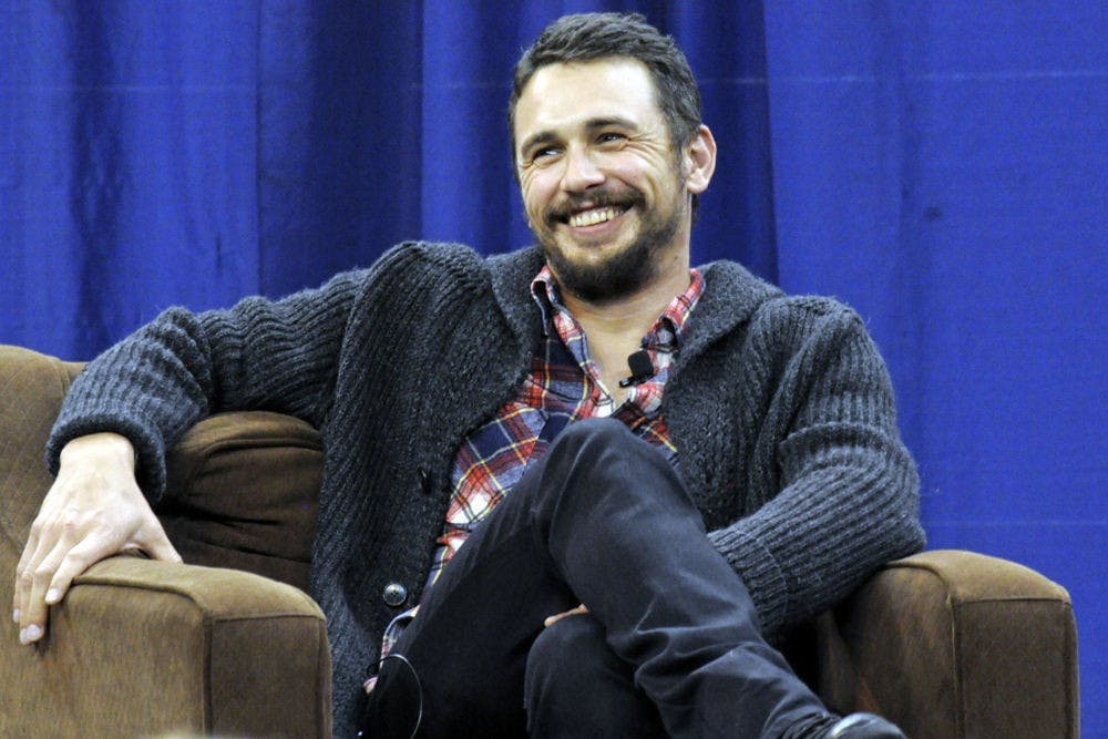 <p>James Franco speaks to a crowd at the O'Connell Center on Wednesday. In his talk, which was sponsored by Accent, Franco discussed his reaction to the 2014 Sony hack, how he transformed into the character Alien for the movie "Spring Breakers," and his growth as an actor.</p>