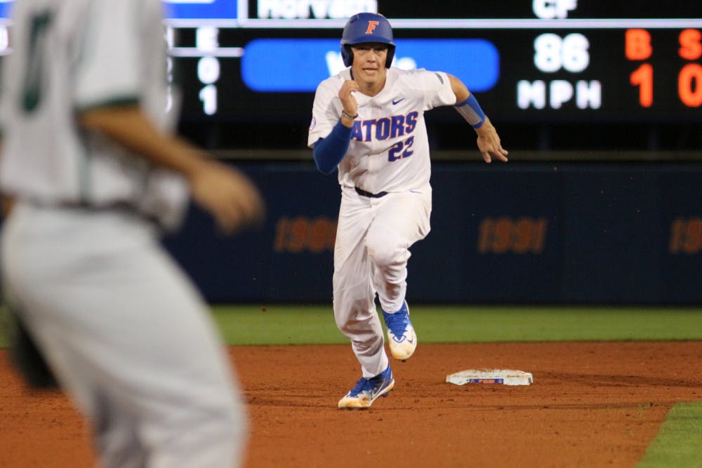 Senior catcher JJ Schwarz hit his team-leading third home run of the season Friday night against Miami. 