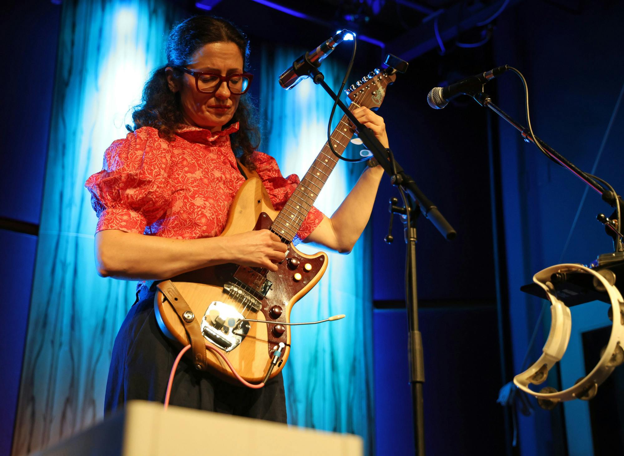 Gabrielle Sterbenz performs as the opening act and later joins Brendan B. Brown as the lead backup vocalist for Wheatus at Heartwood Soundstage on Tuesday, Sept. 30, 2025.