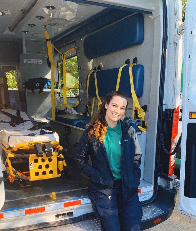 UF Gator Band member and EMT Lauren Mizell risks contracting COVID-19 while transporting patients on an ambulance.&nbsp;