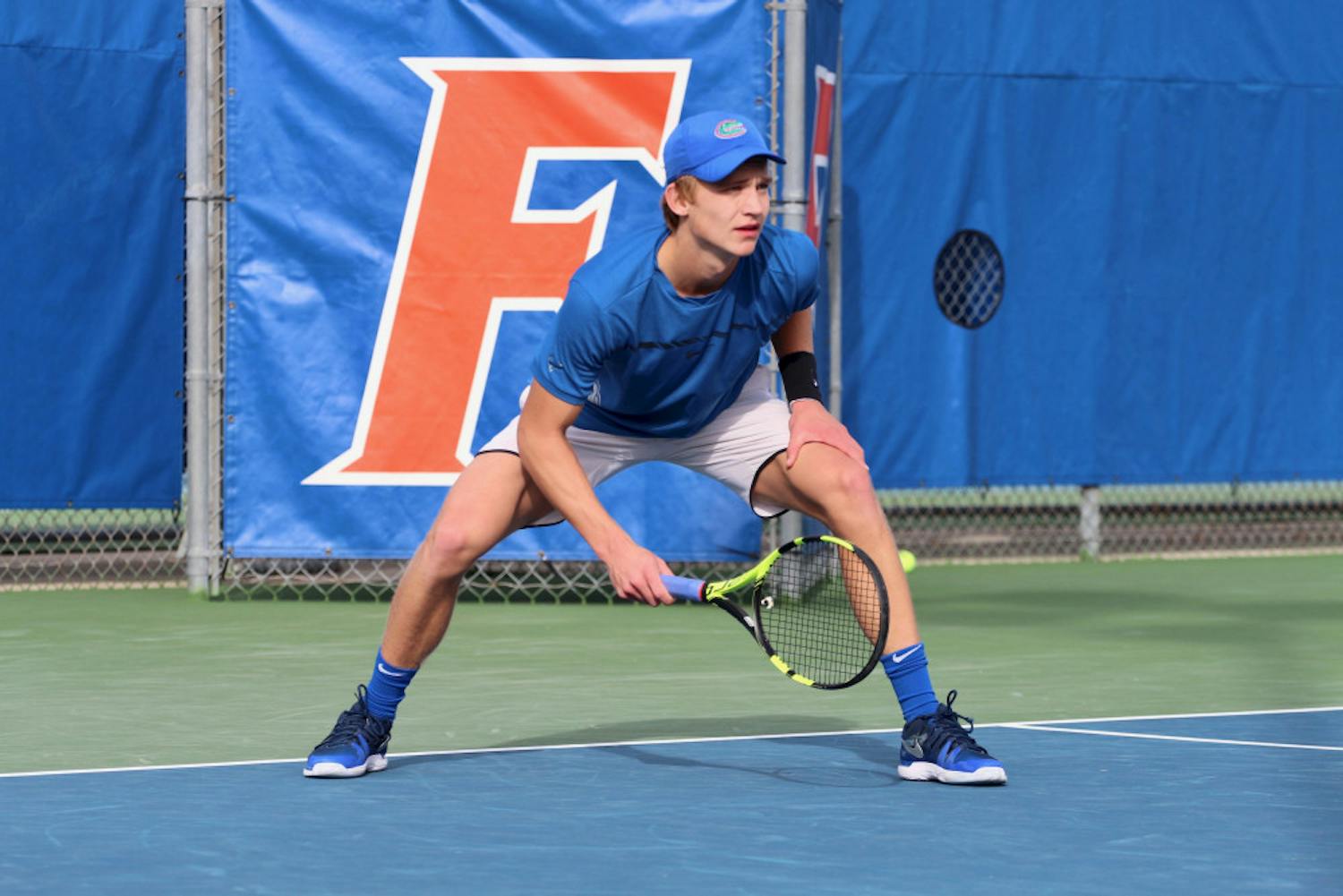 Sophomore Johannes Ingildsen won his doubles set, but ended up losing his singles matchup that included a marathon 7-6(10) first-set loss. 