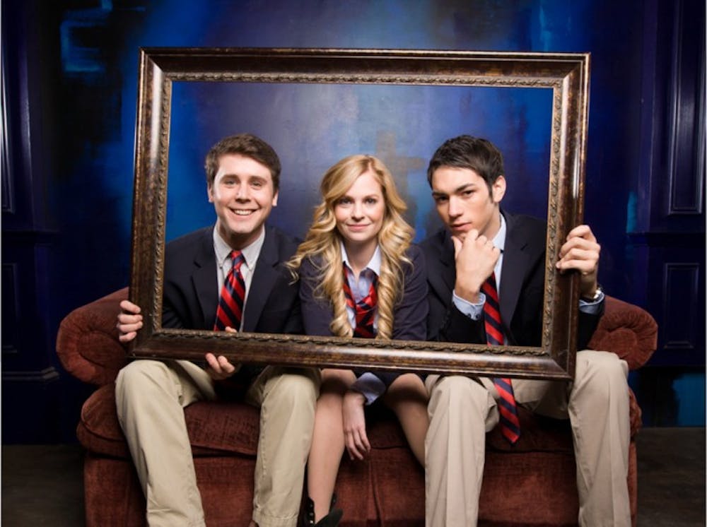 <p>Matt Devine, Chelsea Taylor and Noah Hunt portray the crime-fighting trio of “Euston Prep.”</p>
