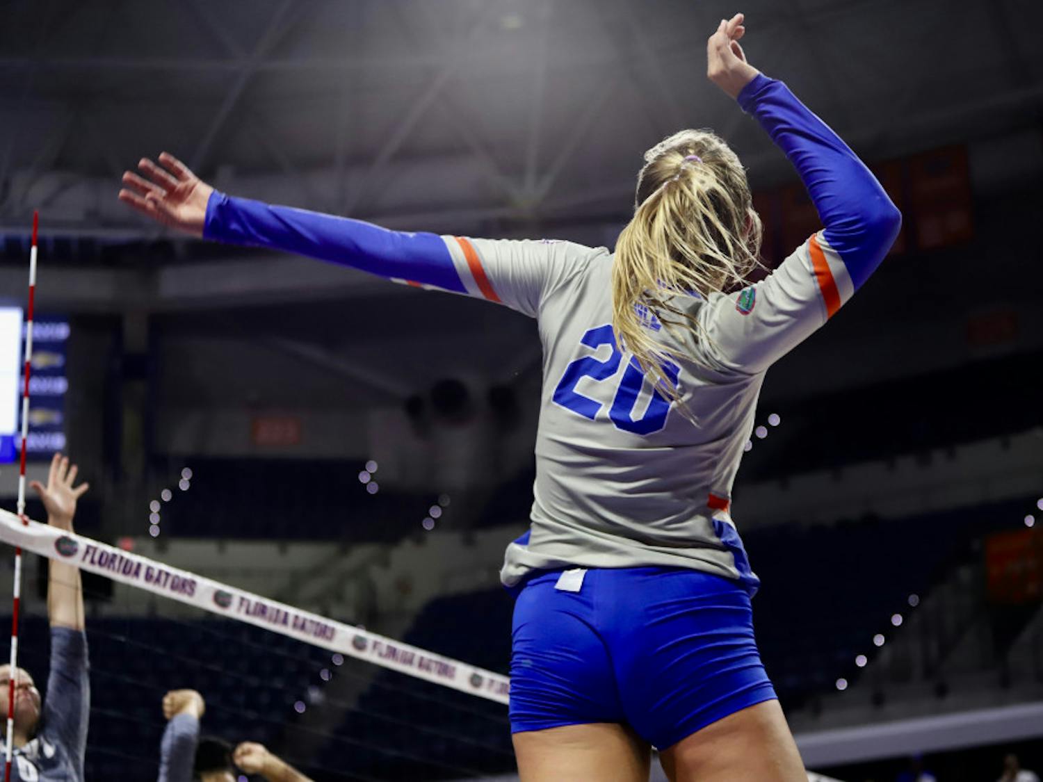 Outside hitter Thayer Hall led UF in kills (17) and attack errors (11) against Kentucky.