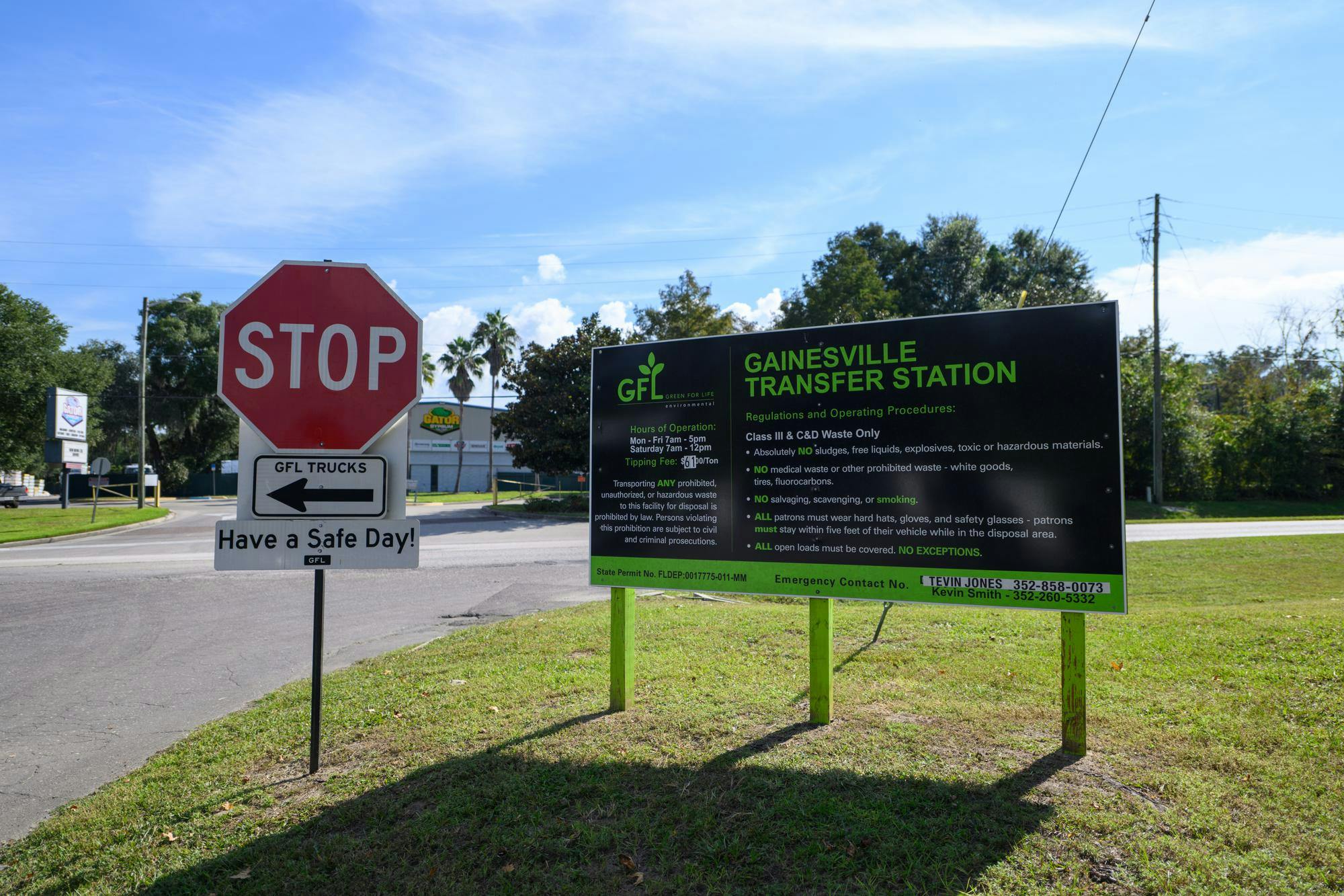 GFL's Gainesville transfer station is located at 5002 SW 41st Blvd.