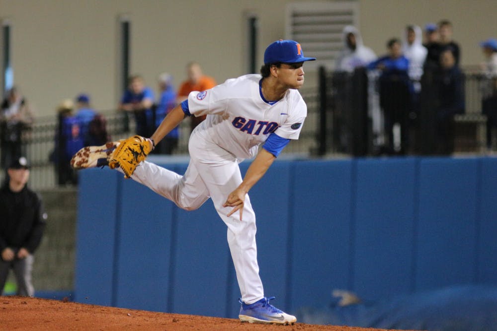 <p>Freshman Jordan Butler pitched five innings while giving up three hits and two runs Wednesday night against UCF. </p>