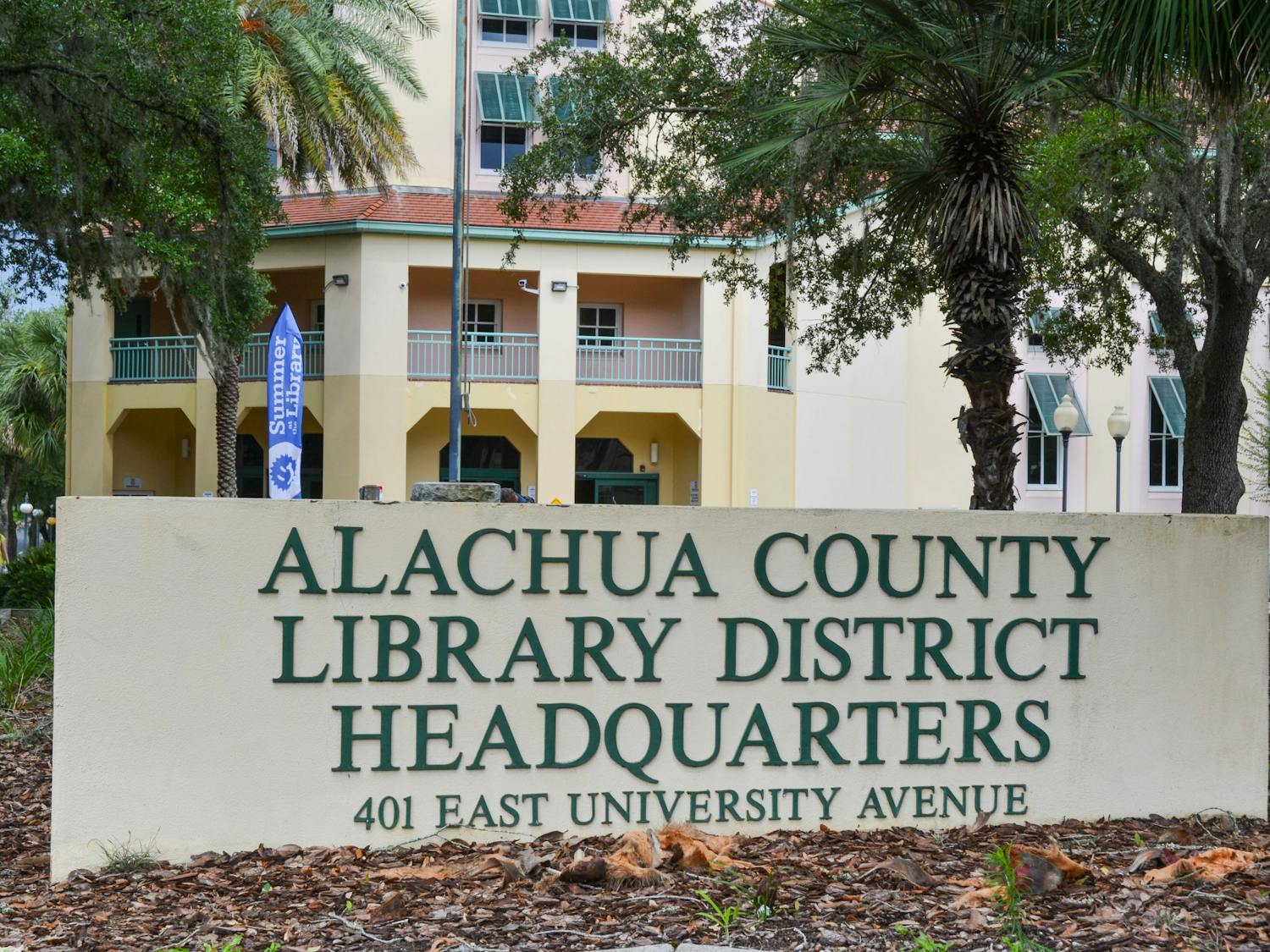 The Alachua County Library District downtown headquarters, located at 401 E University Ave in Gainesville on Monday, July 12, 2021. The Alachua County Library District is hosting its eighth annual summer art show in August; due to the COVID-19 pandemic, this year's event is virtual. 
