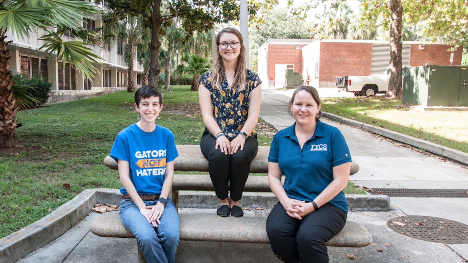 Elaine Giles (left), assistant director for UF's Brown Center for Leadership and Service, Emily Carroll (middle), former UF student, and Jennifer Jones (right), UF assistant professor, made up the volunteering research team.